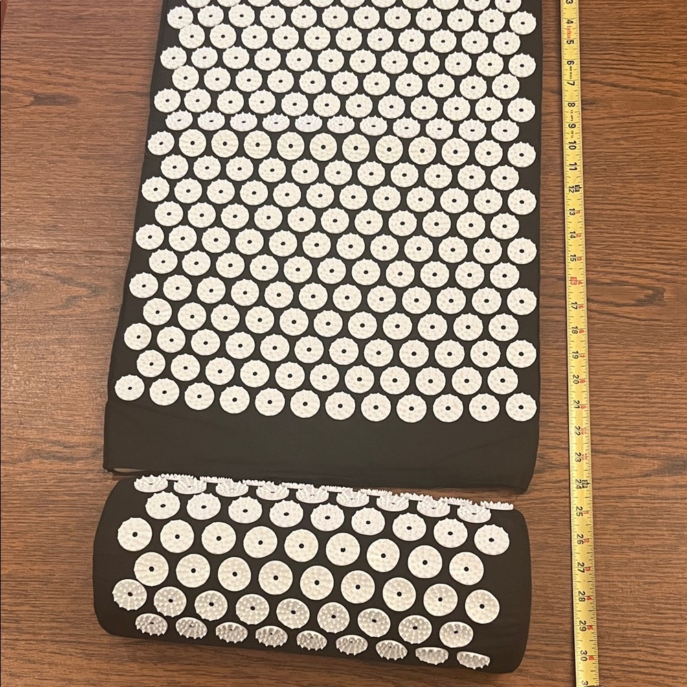 Black Acupressure Mat and Pillow Set